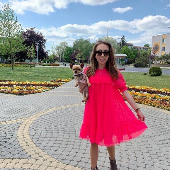 H&M Divided Bright Pink Party Dress Small Barbiecore Barbie Core - Picture 4 of 5